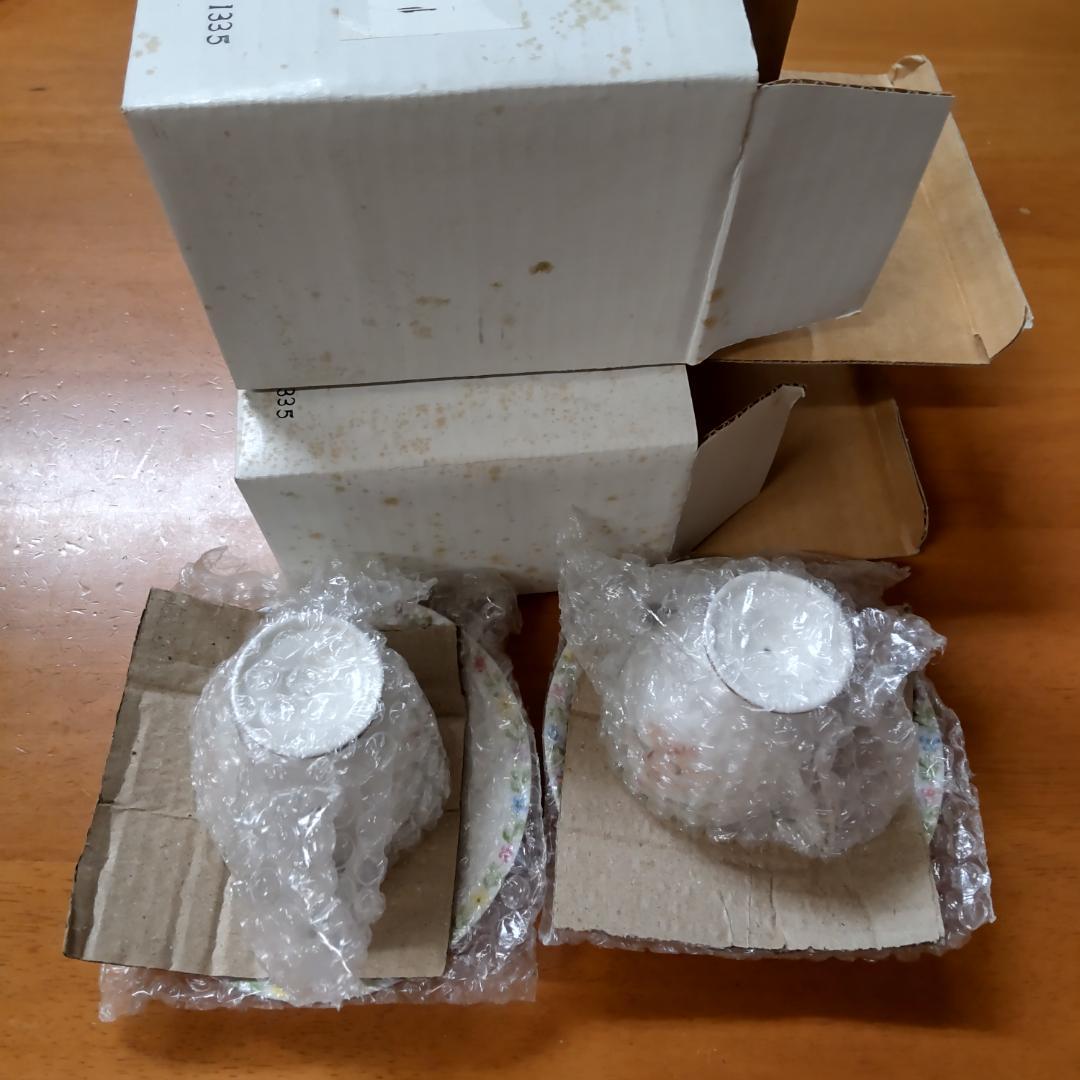 カップ&ソーサー　2客セット　エンゼル　天使　マイセン風　パステル