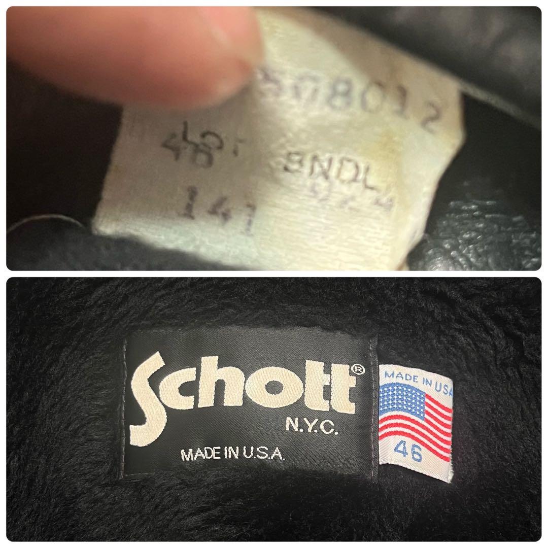 m*t様 46size/希少✨【米国製】schott シングルライダース 141