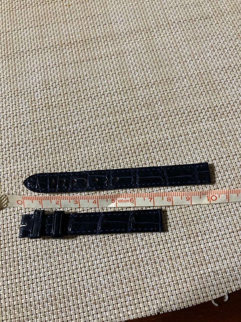 Cartier カルティエ レザーベルト 純正 12mm 美品 ネイビー 型押し