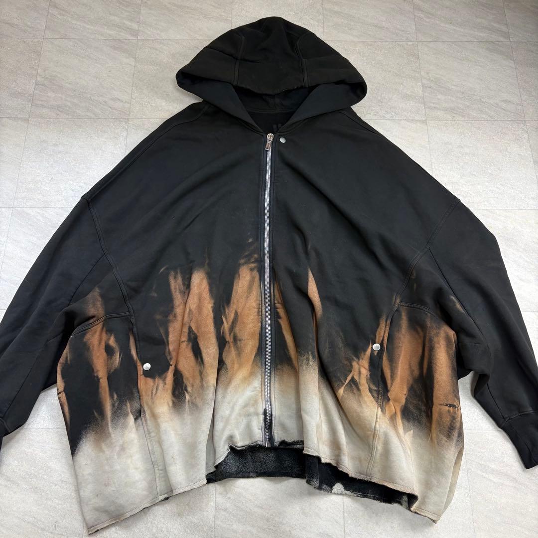 ダークシャドウ DRKSHDW 24AW ブリーチ加工ジップパーカー XS