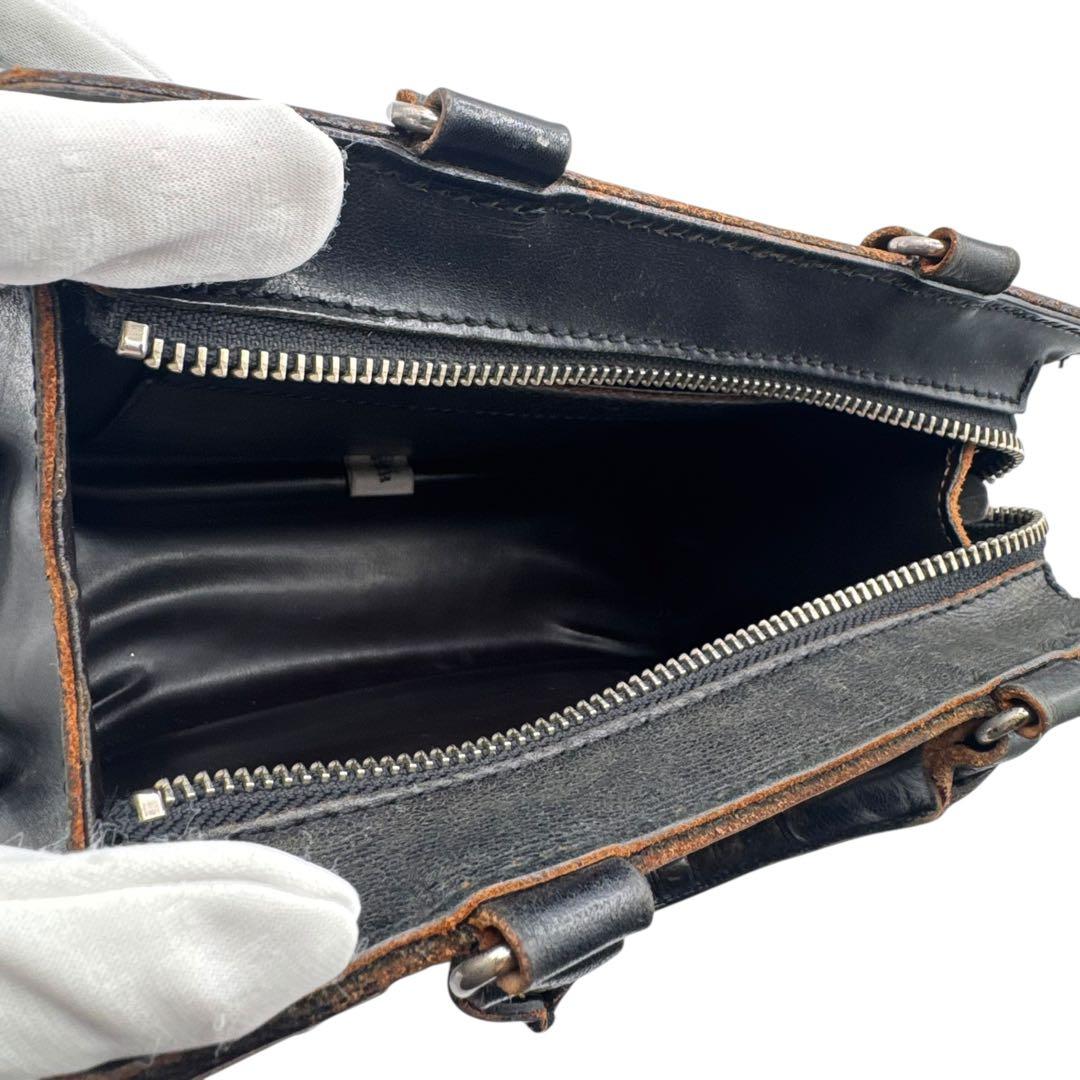 VINTAGE ゴルチエ ミニ ハンドバッグ レザー 黒