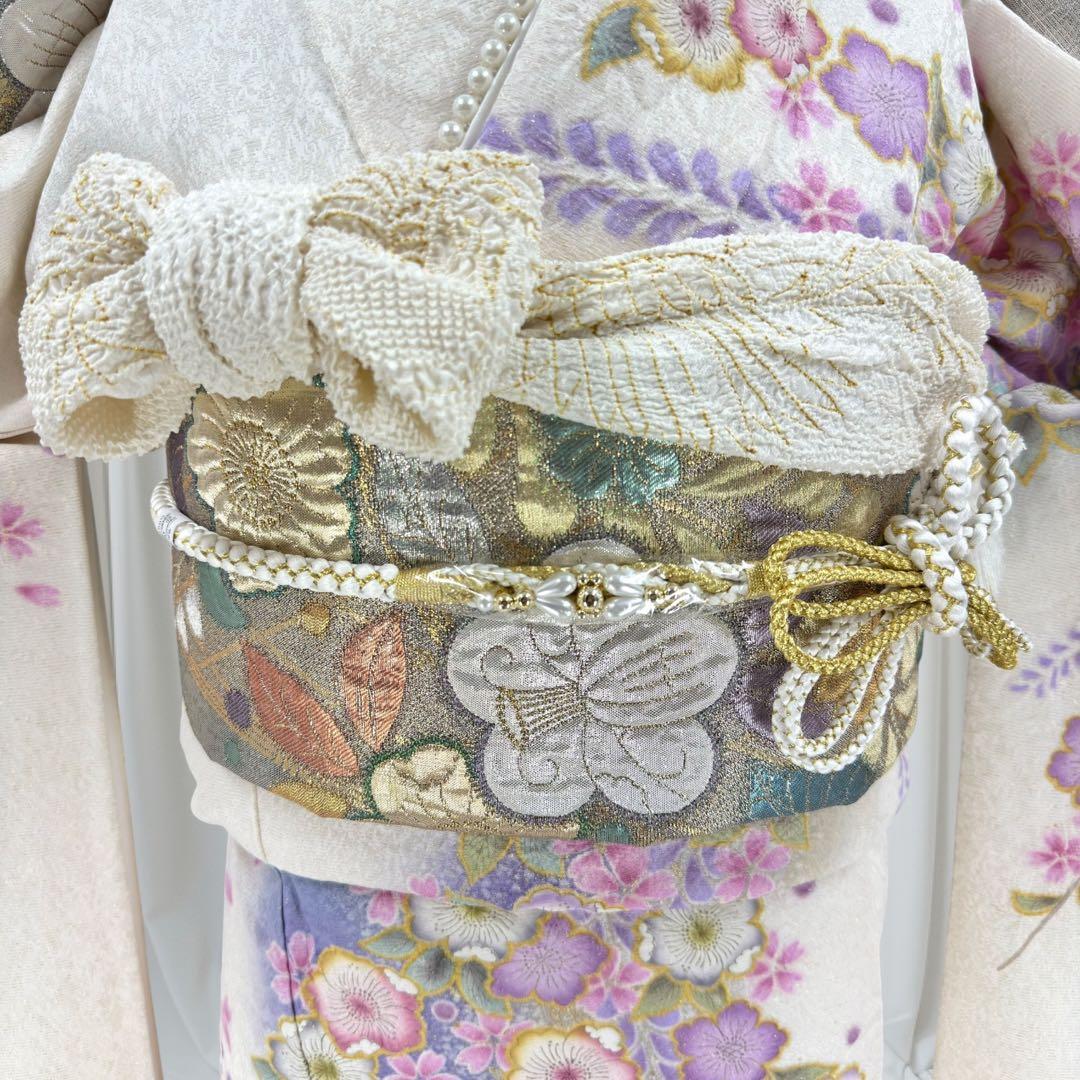 逸品 振袖7点フルセット 辻が花　辻ヶ花　金通し　花絞り　成人式 卒業式　正絹