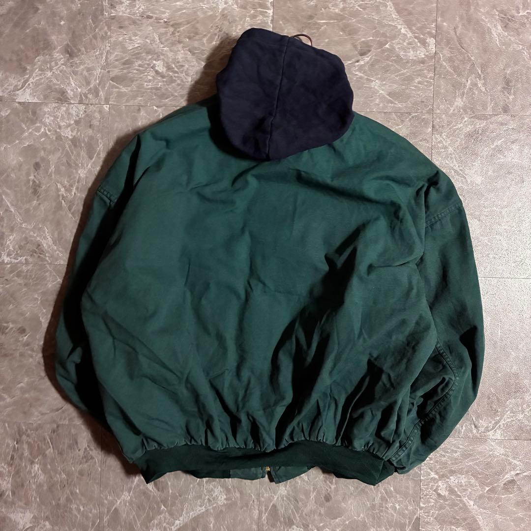 90s【USA製】DUNBROOKE フード付きダックジャケット企業刺繍 古着