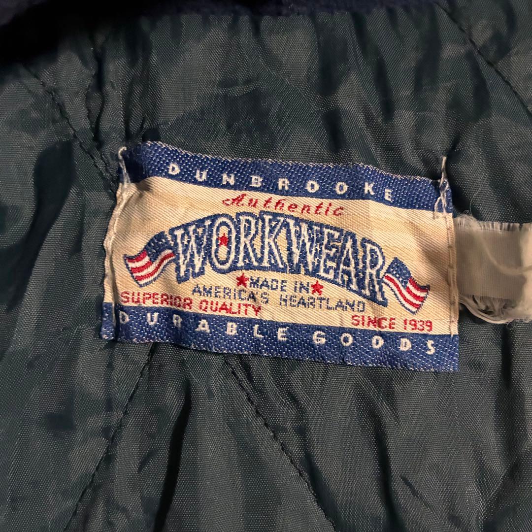 90s【USA製】DUNBROOKE フード付きダックジャケット企業刺繍 古着