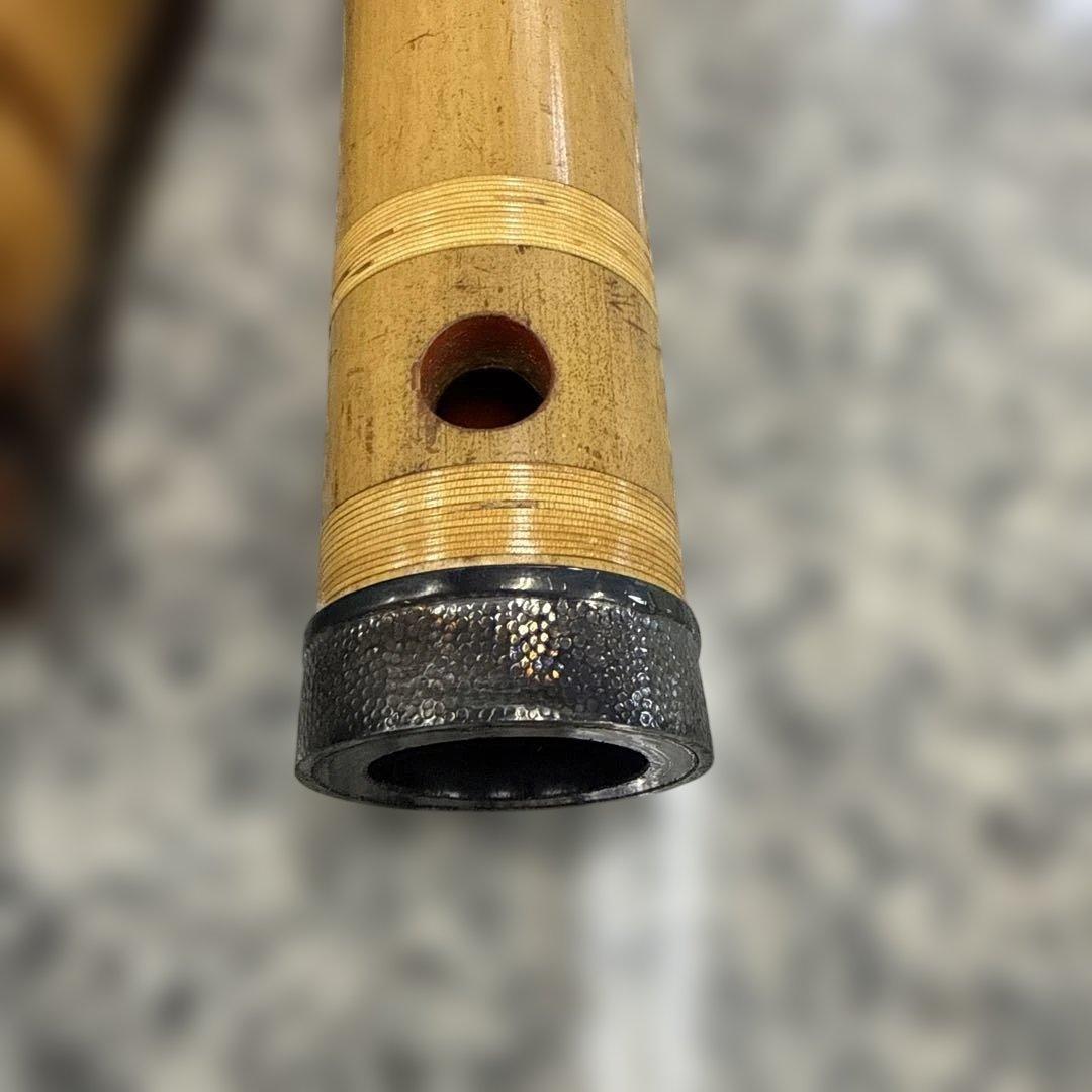 う*き様 尺八本体 竹製 金属リング付き 和楽器 音楽 管楽器 小物 格安
