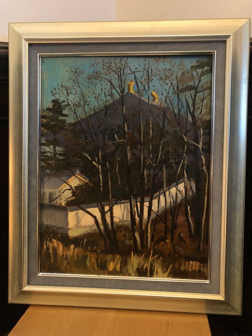 【油絵】三水公平/東大寺金堂（大仏殿）/古都奈良/真作/油彩/絵画/世界遺産