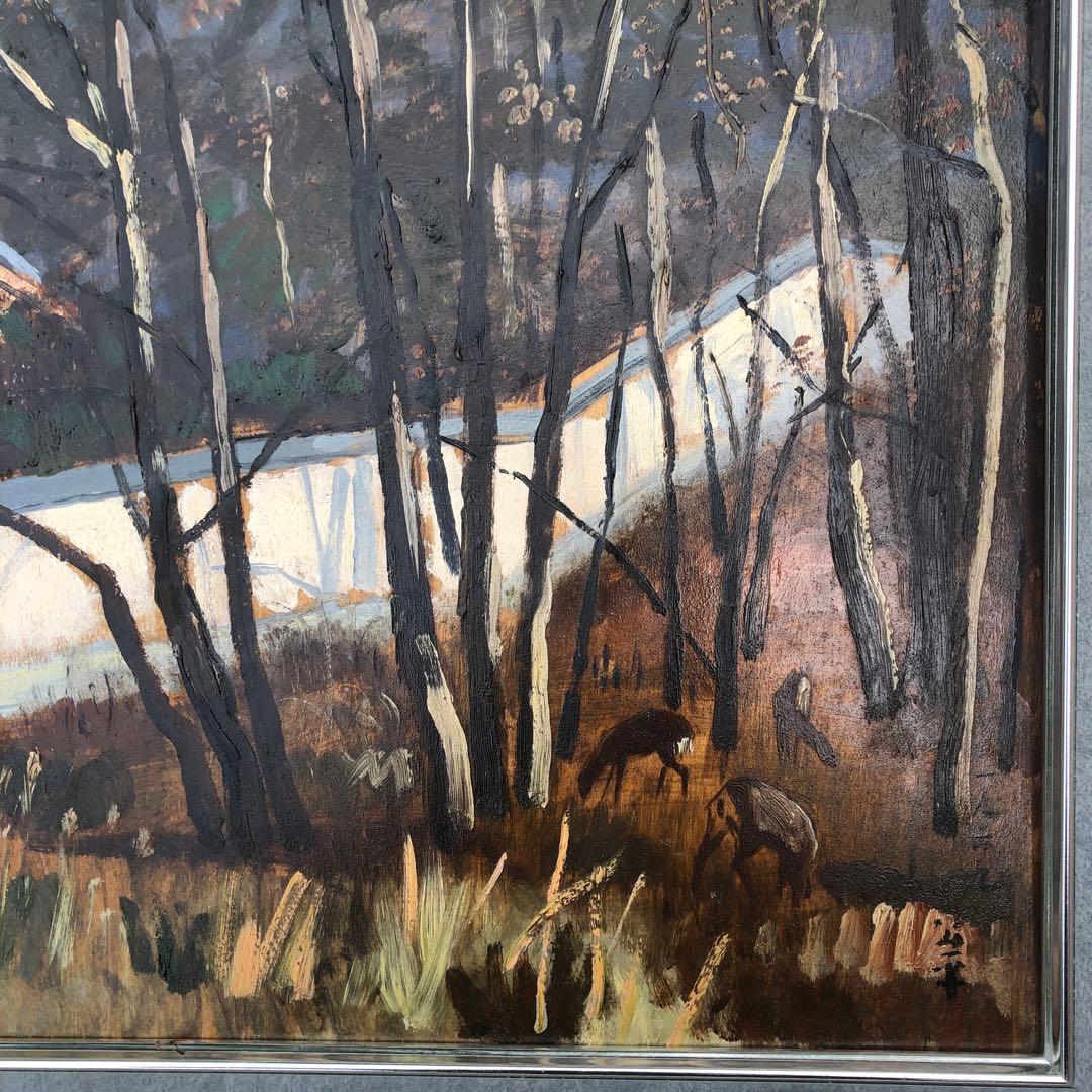 【油絵】三水公平/東大寺金堂（大仏殿）/古都奈良/真作/油彩/絵画/世界遺産