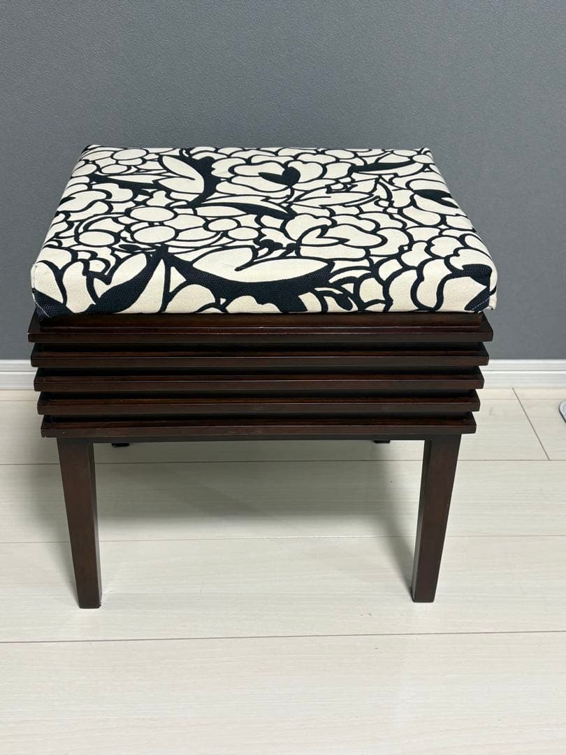 a.flat ルーバー・ドレッサースツール　椅子　オットマン（替カバー付）