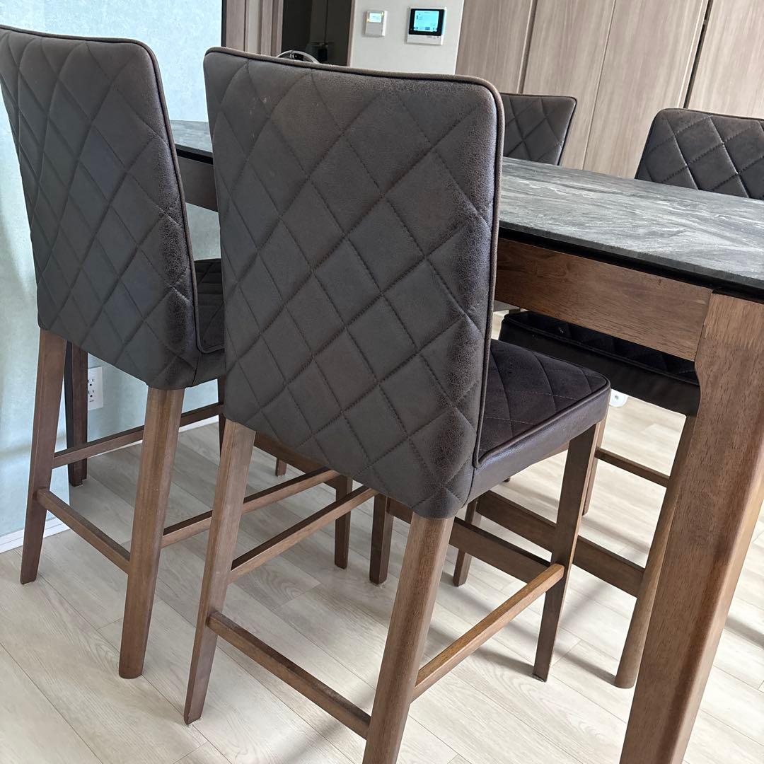 ダイニングテーブルセット 大理石風　椅子4脚