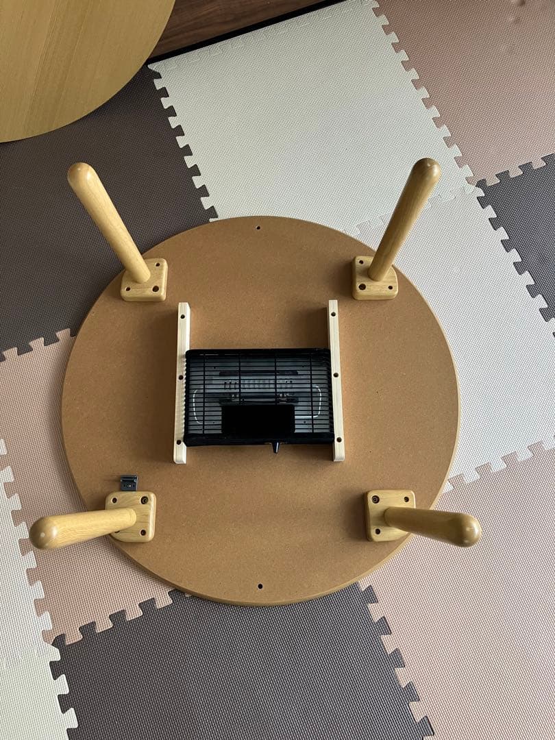 木製円形こたつテーブル（ヒーター付き）