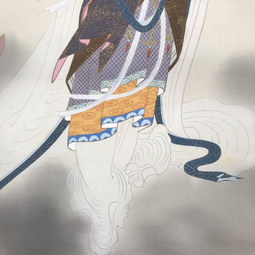 【真作】素石/観音図/掛軸☆宝船☆AB-540