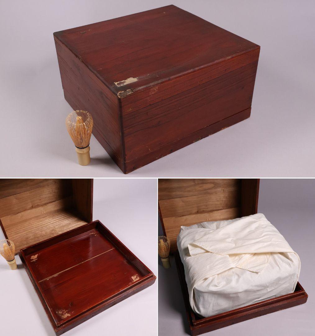 【MA693】加賀蒔絵 饅羹重 御所車 葵唐草 蝶 金蒔絵 螺鈿 木製 饅頭箱