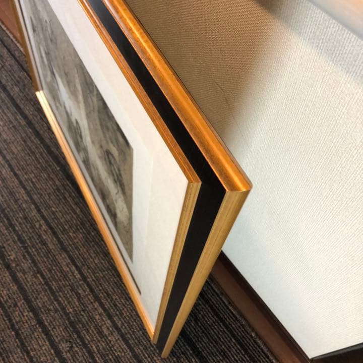 ジャン・ジャンセン「アトリエにいる画家」 リトグラフ　額縁付絵画