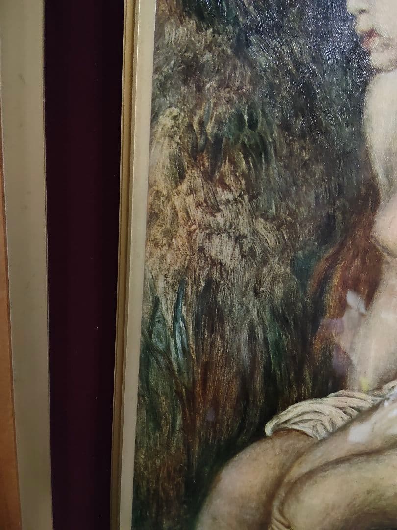 【希少】ルノワール 若い浴女 立体複製画 豪華額装 55cm アンティーク 美術