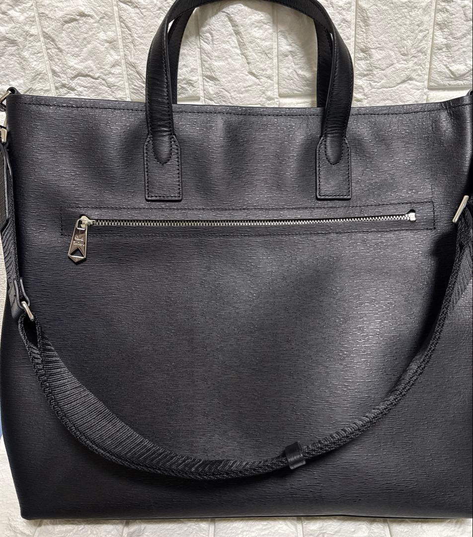 【ロペ】ポールスミス トートバッグ 2way レザー 黒×オレンジ