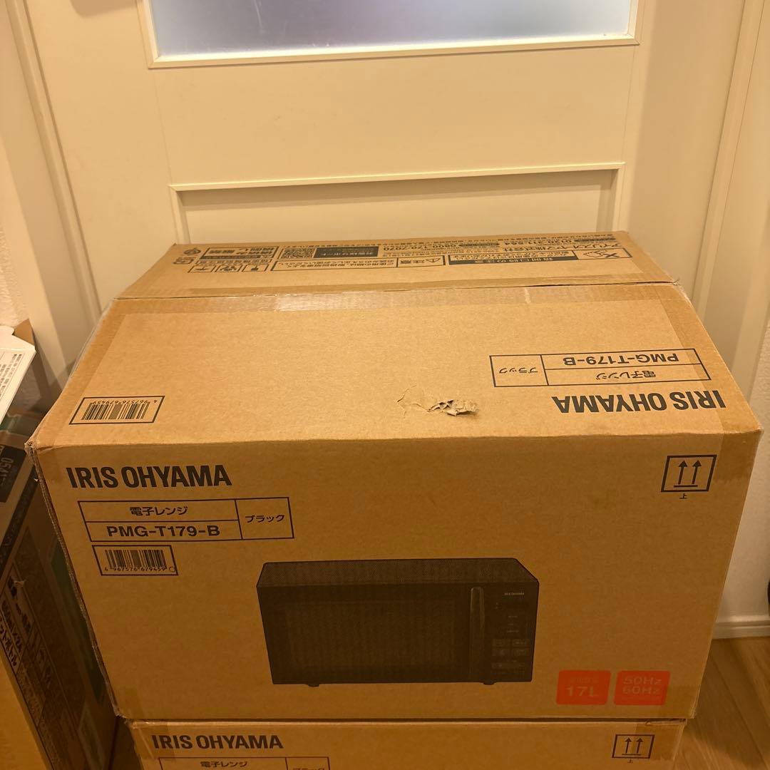 （新品）IRIS OHYAMA 電子レンジ PMG-T179-B ブラック