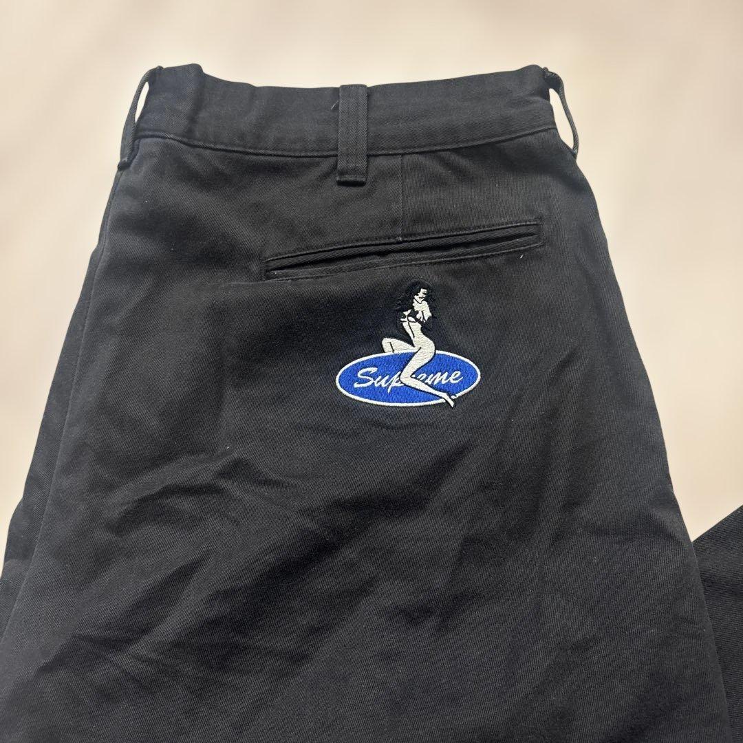 Supreme pin up chino 34 ブラック