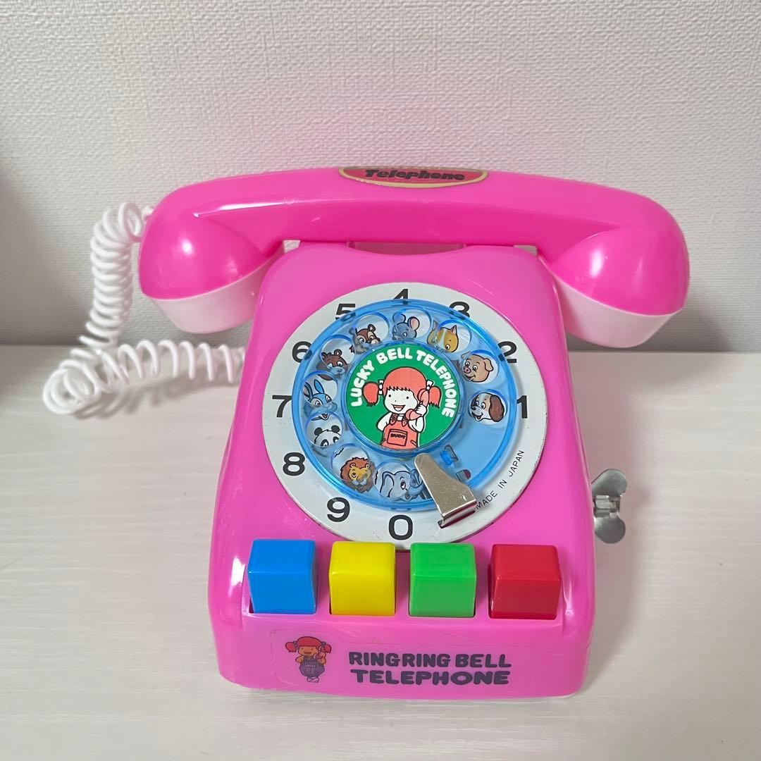 昭和 レトロ ゼンマイ ベル付き リンリンベルテレフォン 電話おもちゃ