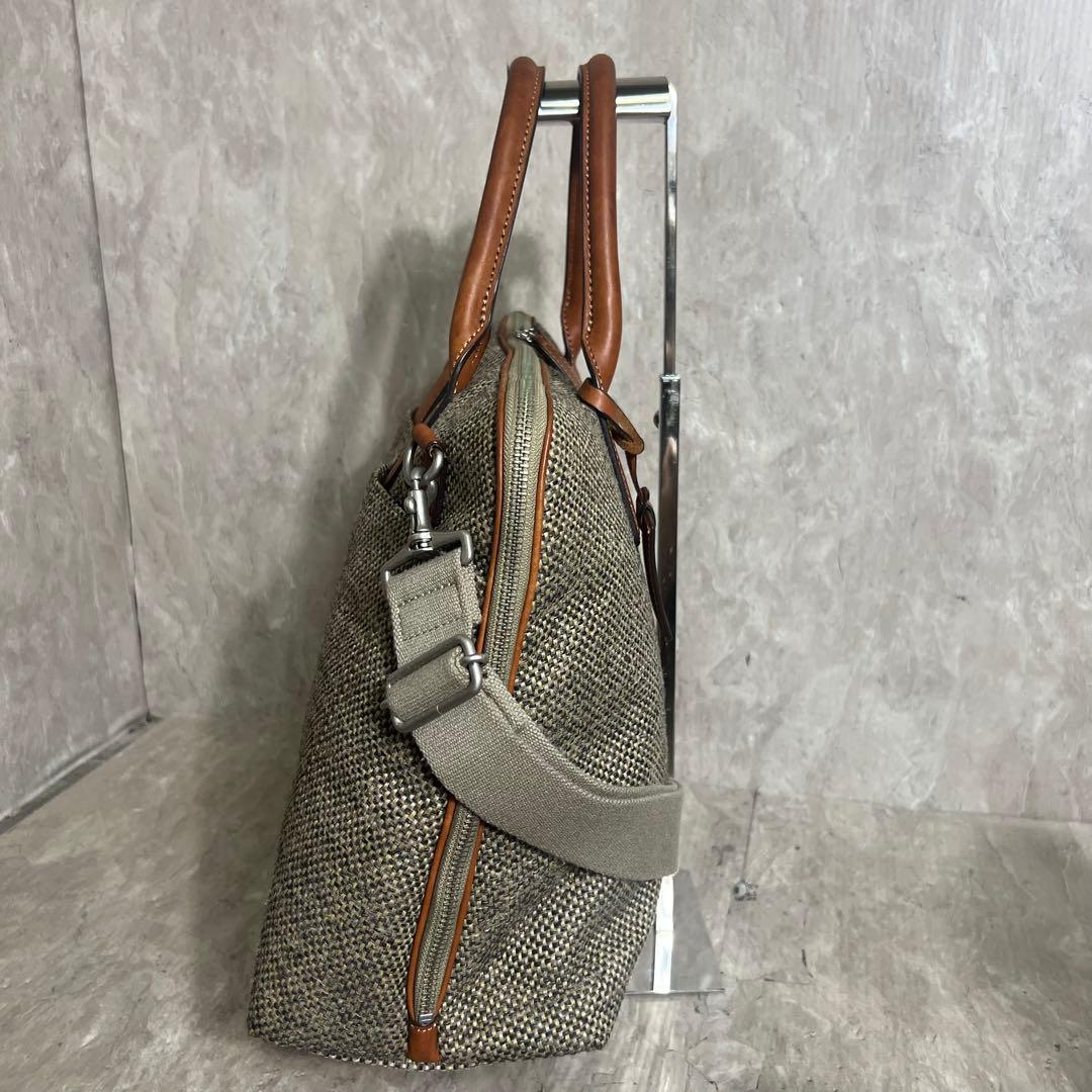 Hartmann ハートマン ビジネスバッグ ツイード ラウンドジップ L