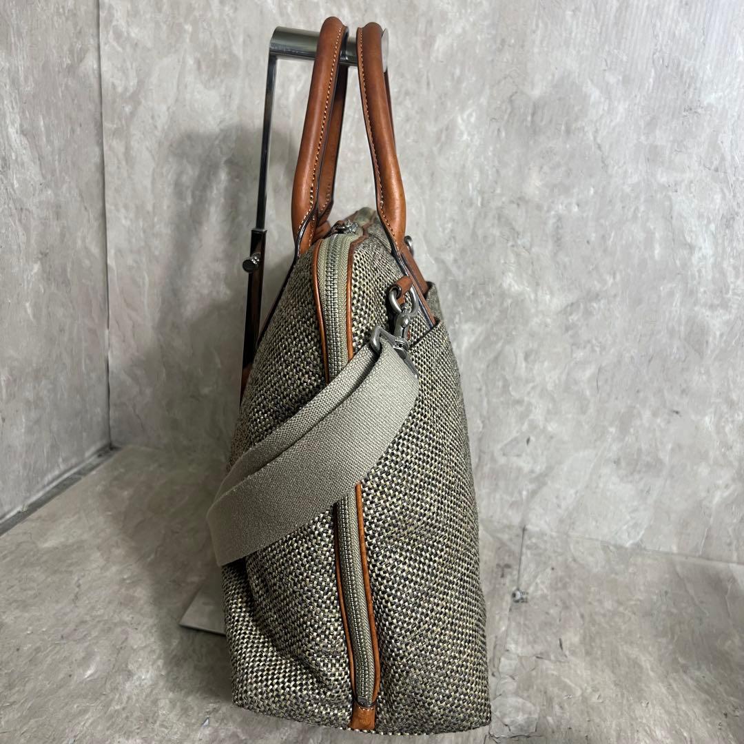 Hartmann ハートマン ビジネスバッグ ツイード ラウンドジップ L