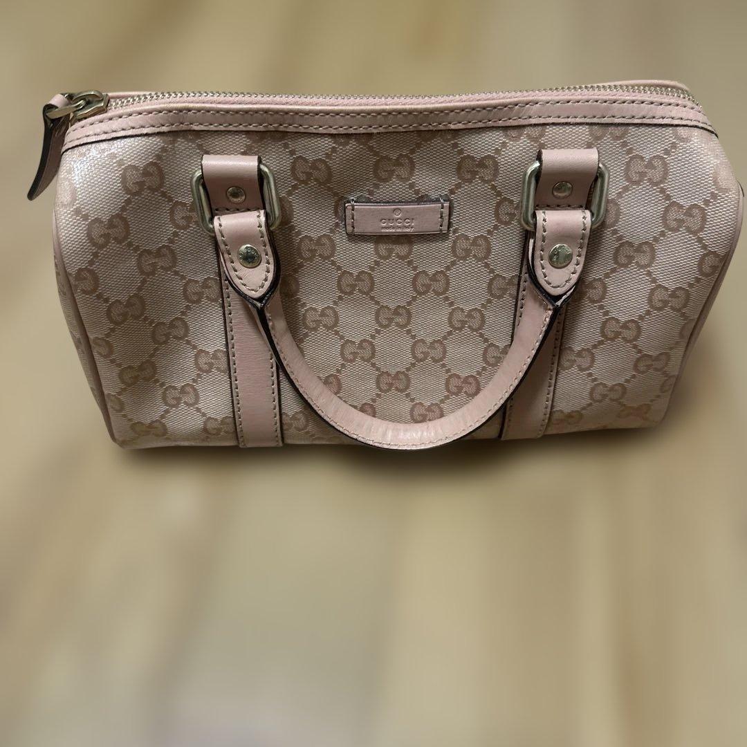 GUCCI ピンク GGパターン ハンドバッグ