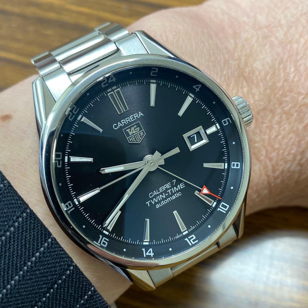 タグホイヤー　カレラ　キャリバー7 ツインタイム　ブラック