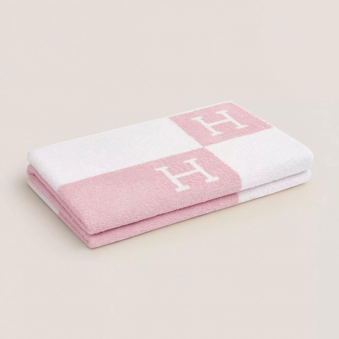 新品未使用　エルメス　バスタオル　アヴァロン　ピンク