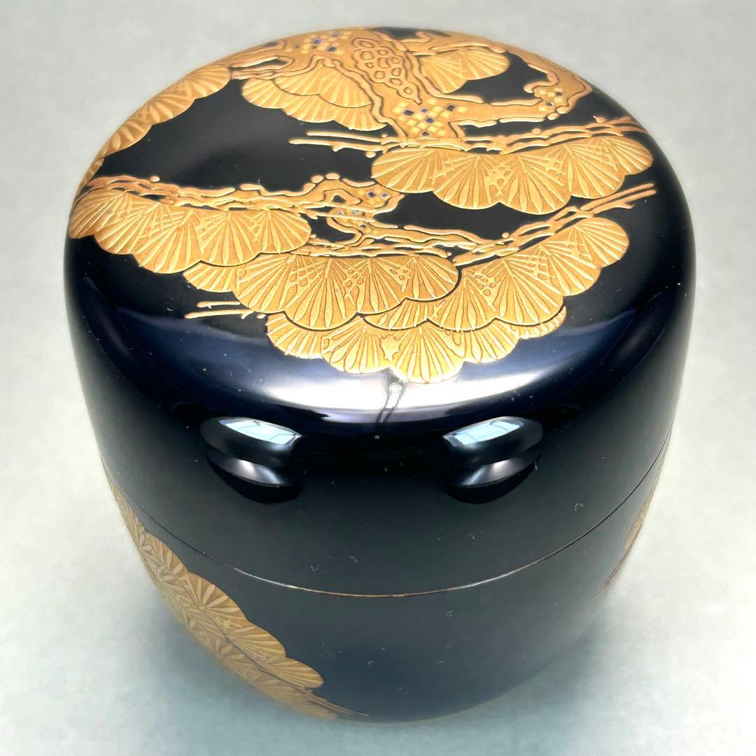 棗　『一瓢斎　而妙斎書付』　大棗　老松蒔絵　花押　お茶道具　茶道　書付箱　工芸品