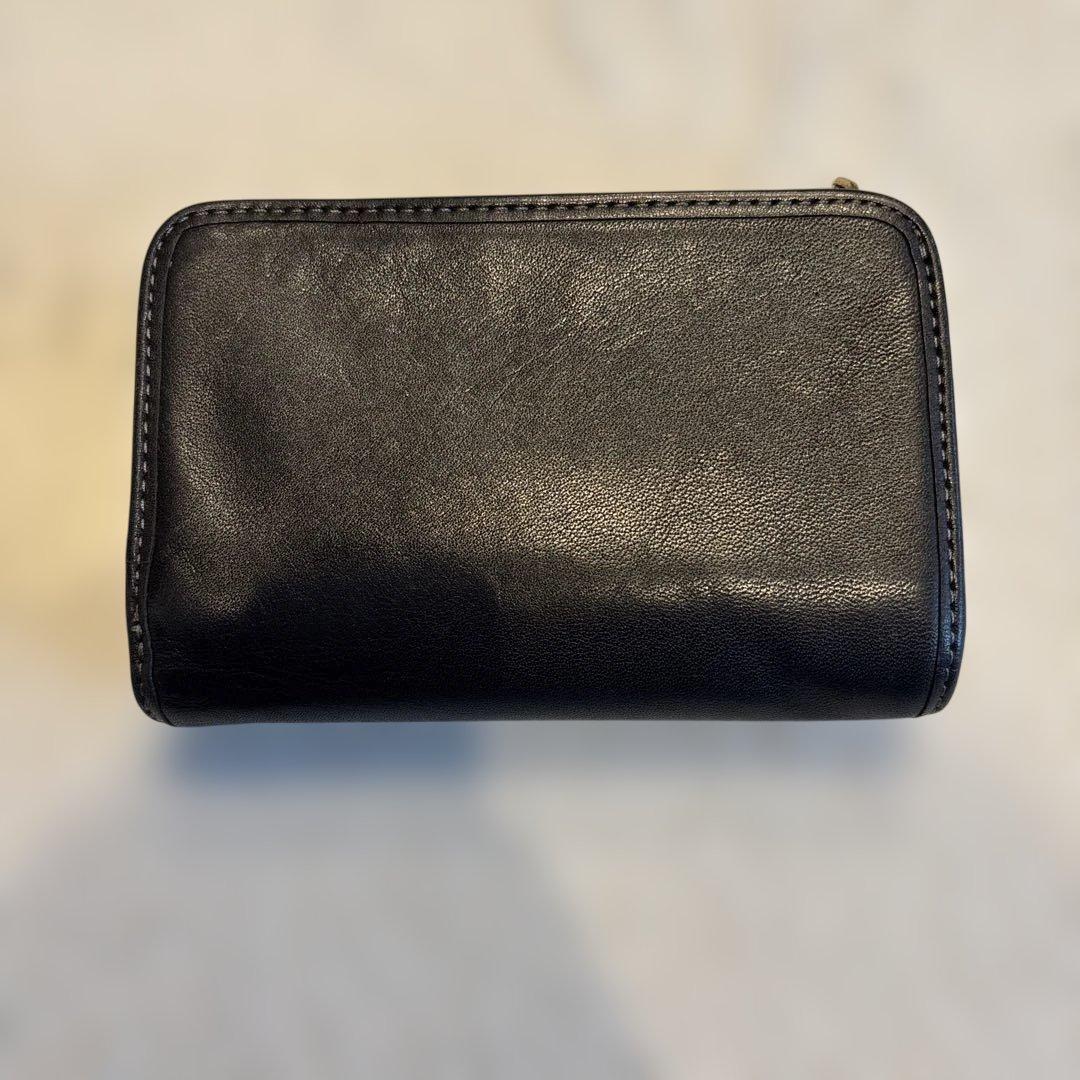 ブラックレザー 二つ折り財布　COACH