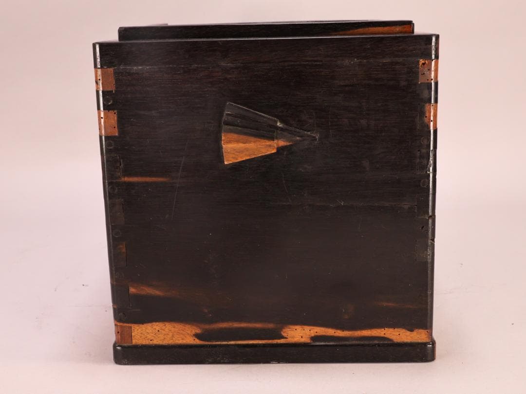 BK263　時代家具　黒柿製　豆火鉢　関東火鉢　手炙り　茶道具