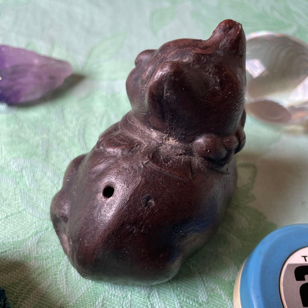 江戸時代　銅鋳造　猫水滴（ねこすいてき）