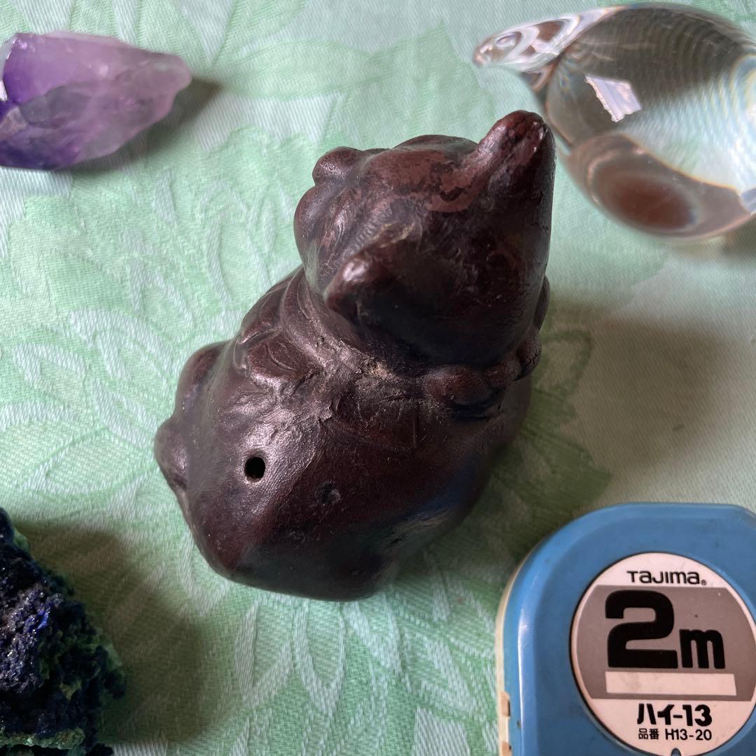 江戸時代　銅鋳造　猫水滴（ねこすいてき）