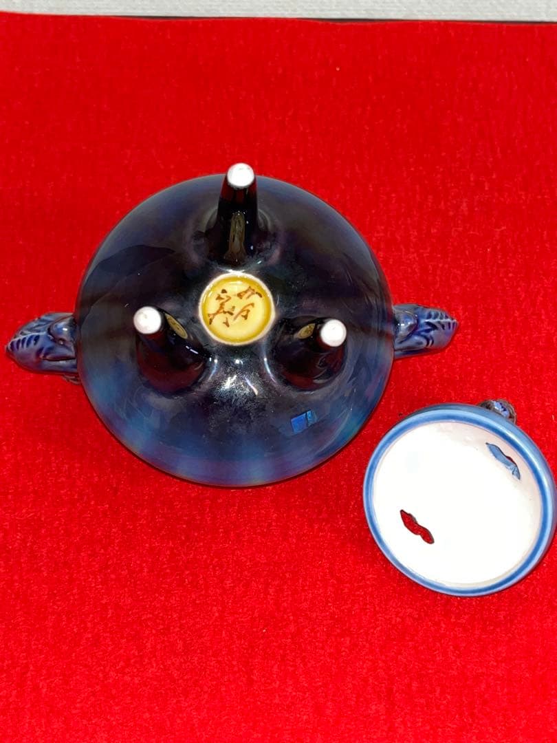 人間国宝 柳雨軒 三代 徳田八十吉(正彦銘) 彩釉 香炉 管理T174