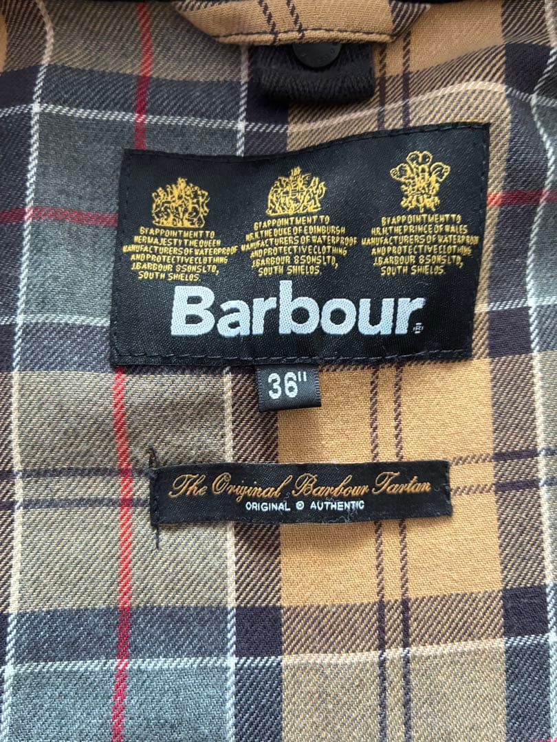 Barbour バブアー　SL BURGHLEY オイルドコート　36 ネイビー