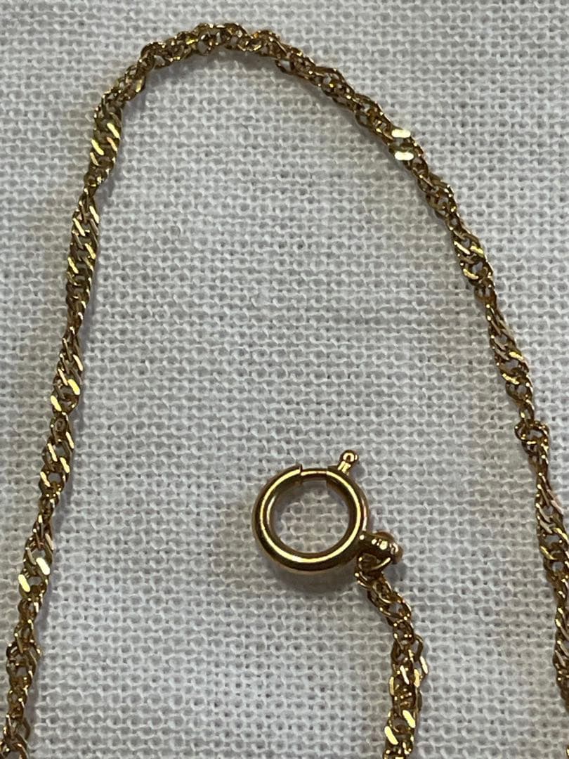 K18 チェーンネックレス vintageシェルカメオ 枠K18（合計3g）