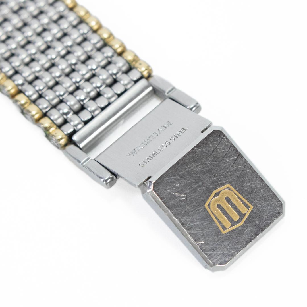 ウォルサム 腕時計 メンズ 黒 ダイヤモンド コンビカラー ロゴ マーク スリム