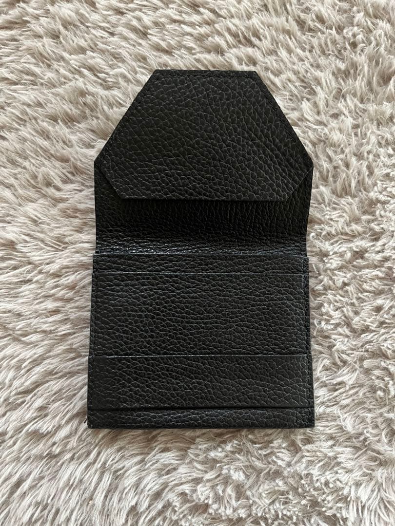 【美品】ci.wata small wallet シボ革/ブラック　ほこまる