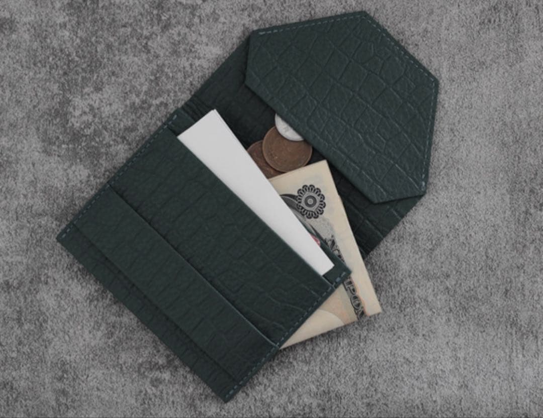 【美品】ci.wata small wallet シボ革/ブラック　ほこまる