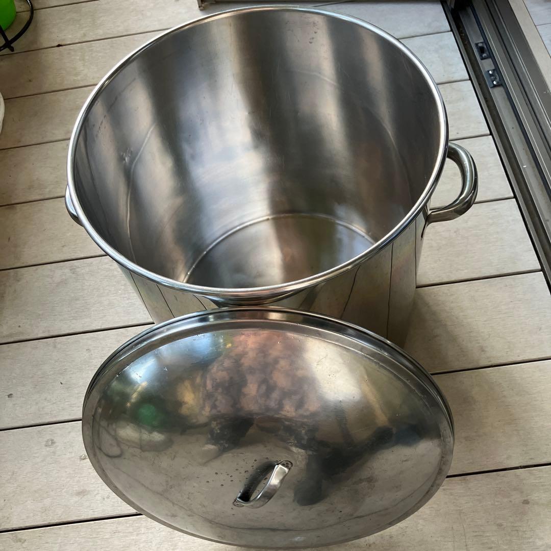 校長　ステンレスタンク ふた付き 日本製 本体持ち手付2点