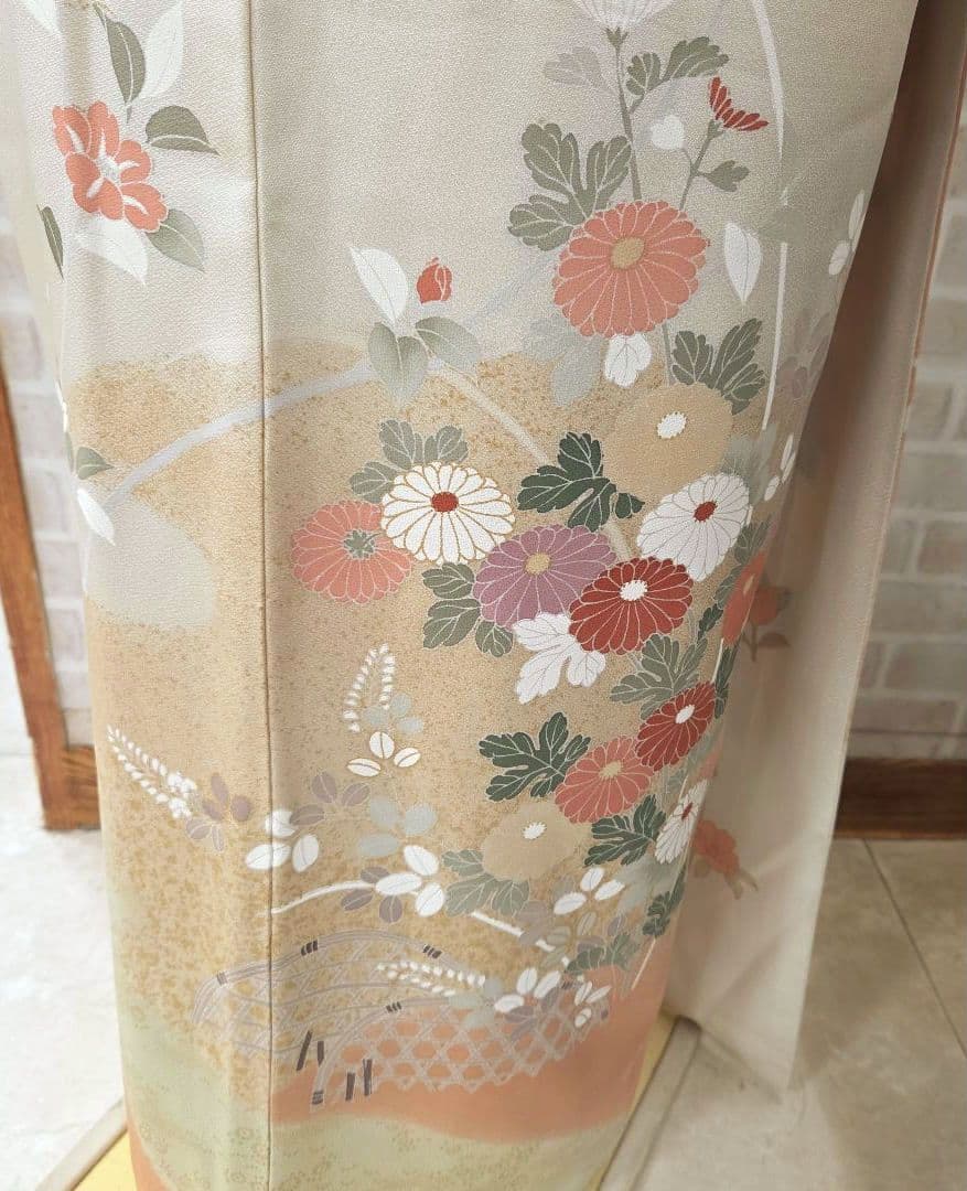 訪問着4点フルセット、着物、袋帯、帯締め、帯揚げ