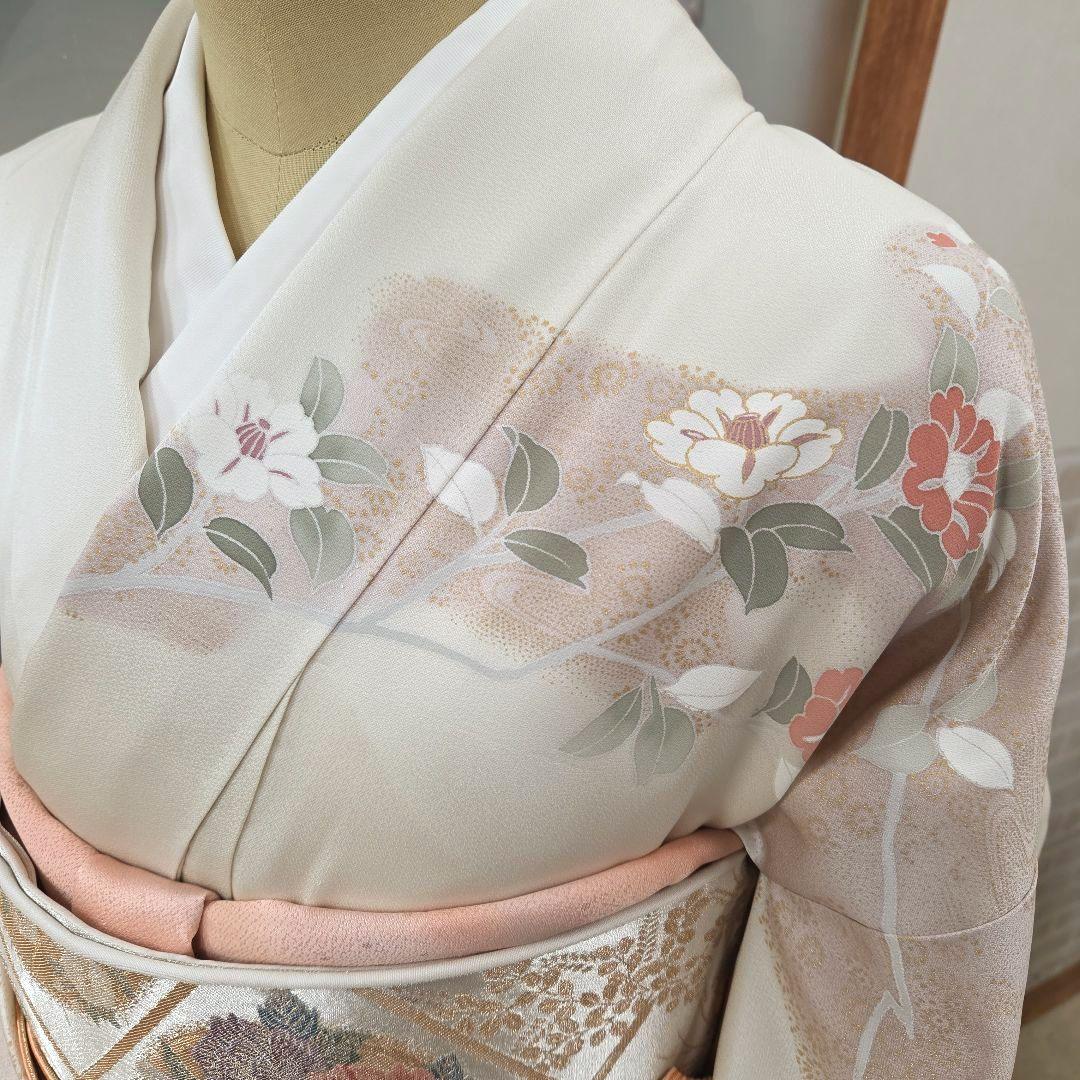 訪問着4点フルセット、着物、袋帯、帯締め、帯揚げ