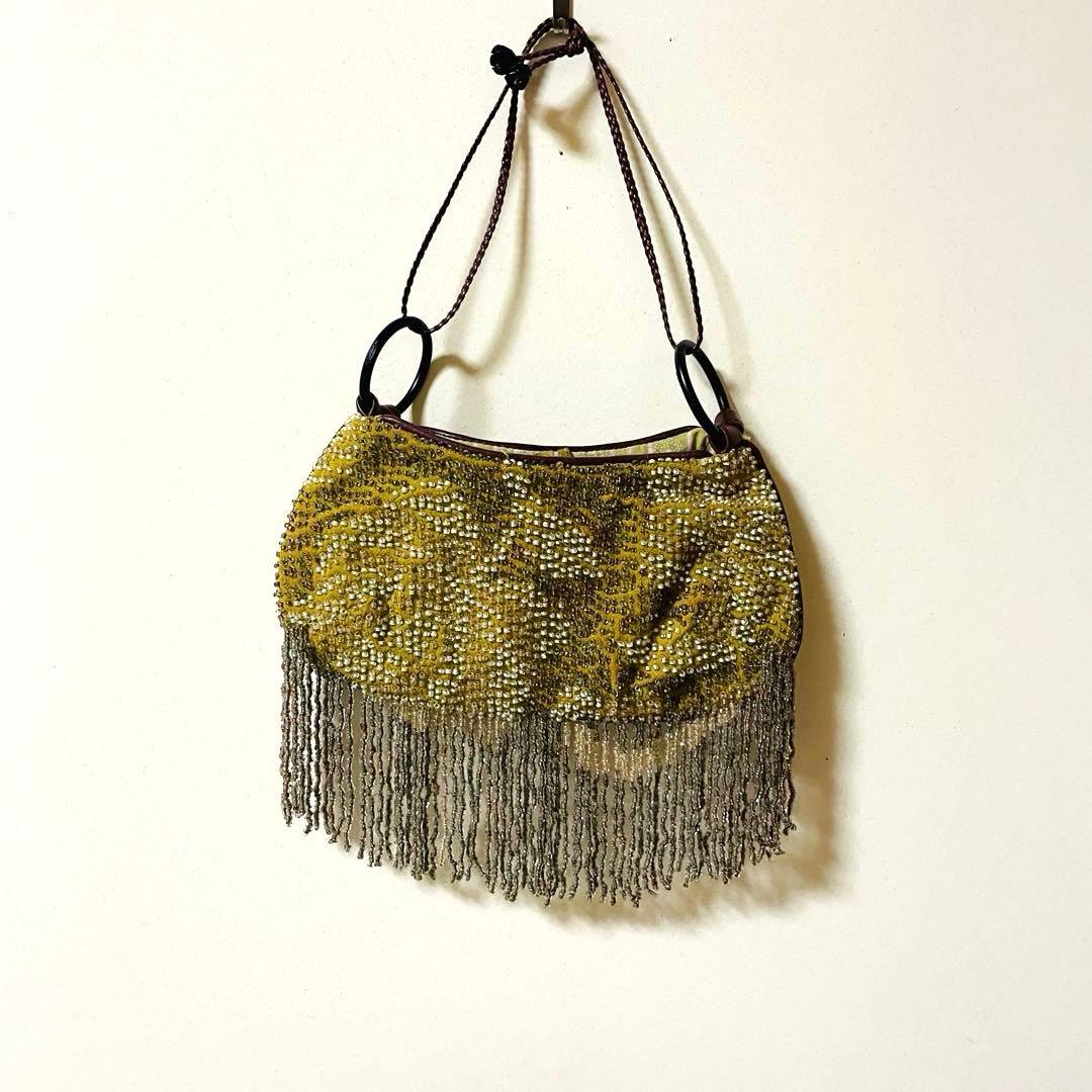 極美品✨ ジャマンピュエッシュ パーティー ハンド バッグ ミニ ビーズ