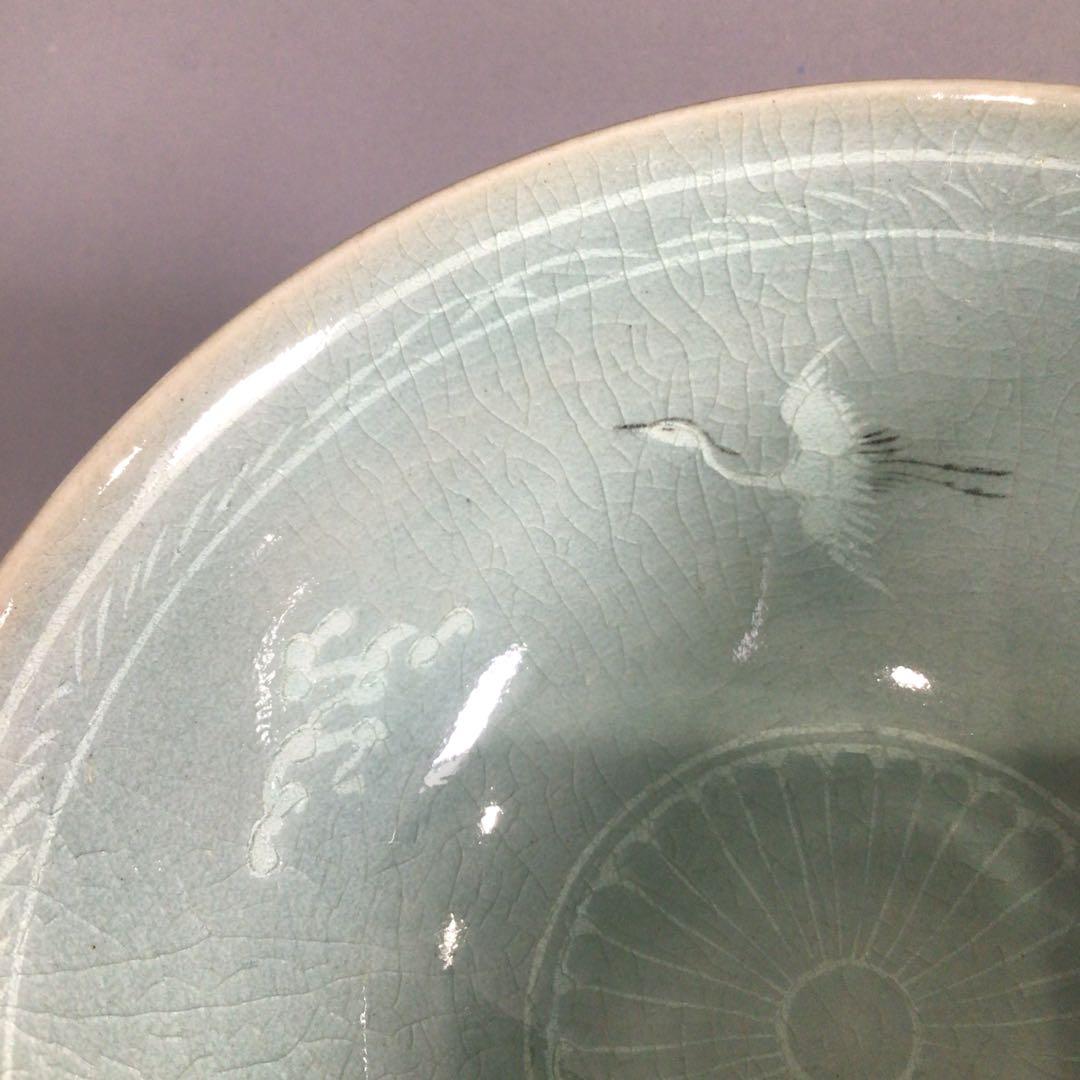 Ｐ４５５　茶碗　『高麗焼』『楽善斎　李方子造』『青磁茶碗』　抹茶碗　共箱　茶道具