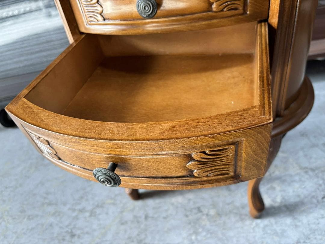 アンティーク 猫脚 サイドチェスト 花台 サイドテーブル,幅48cm Used