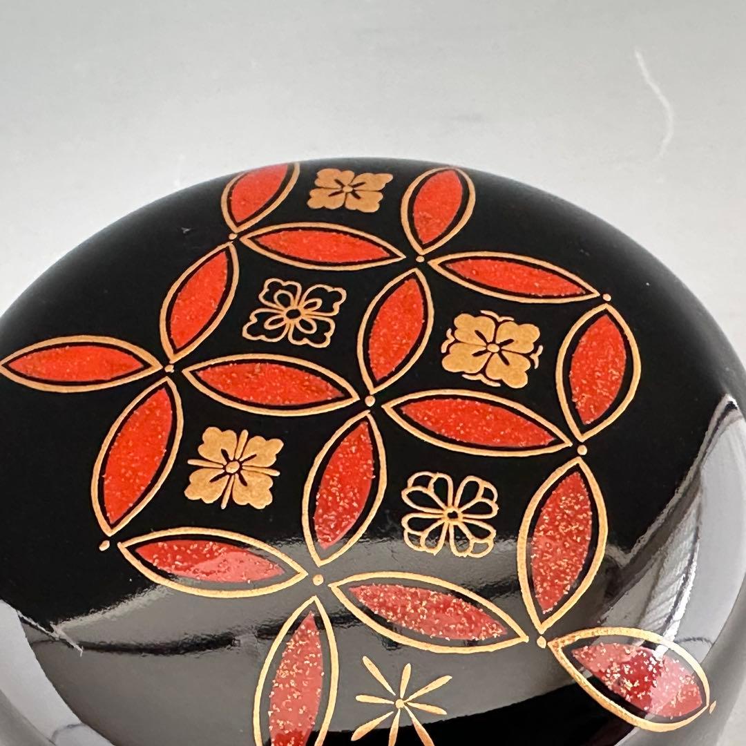 茶道具　四季七宝蒔絵　黒　平棗　岡本陽斎　共箱　漆芸　薄茶器　茶会　棚　茶箱