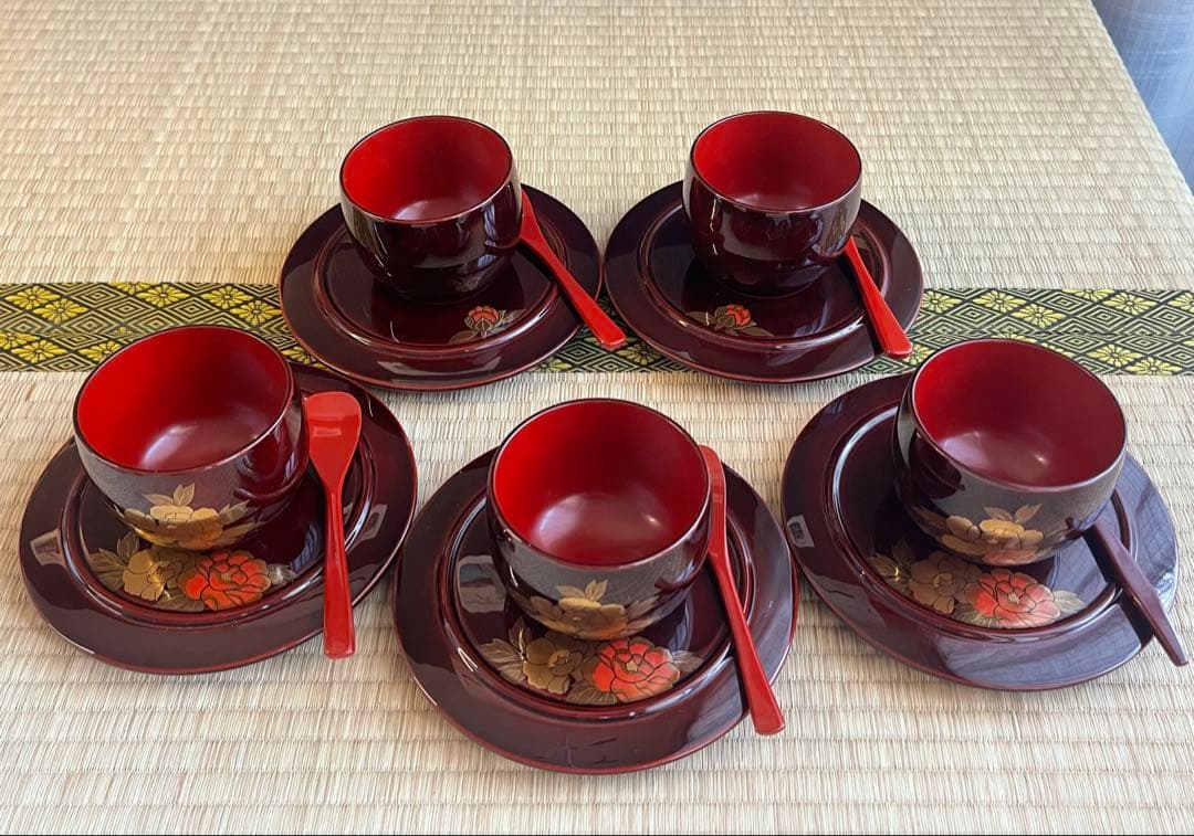 輪島塗 カップ ソーサー スプーン 5セット