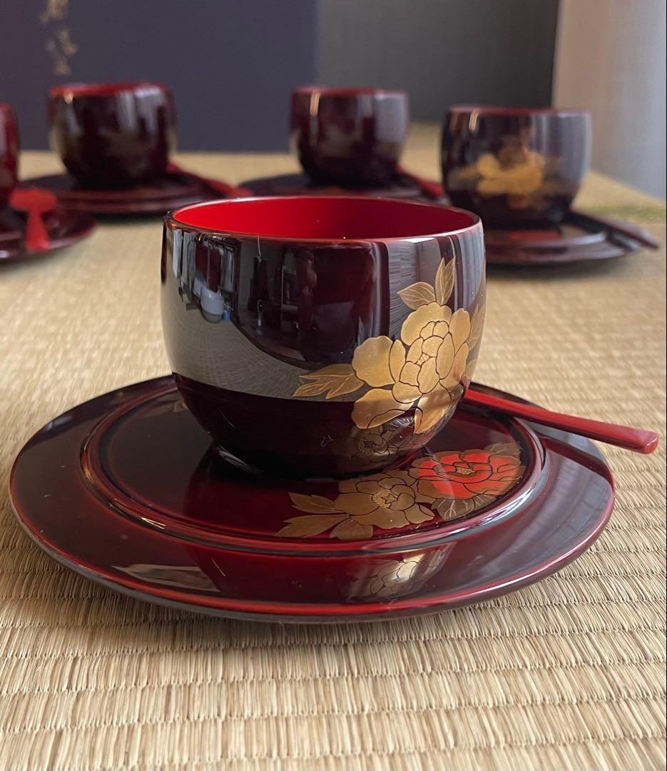 輪島塗 カップ ソーサー スプーン 5セット