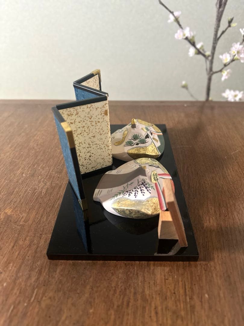新品共箱・飾り台付き◇京陶人形「京雅び」小田益三　陶器　雛人形　雛祭り　金彩
