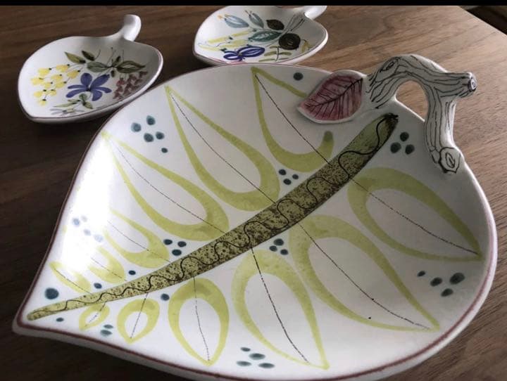 Gustavsbergグスタフスベリ リンドベリ＊ファイアンス＊リーフ皿