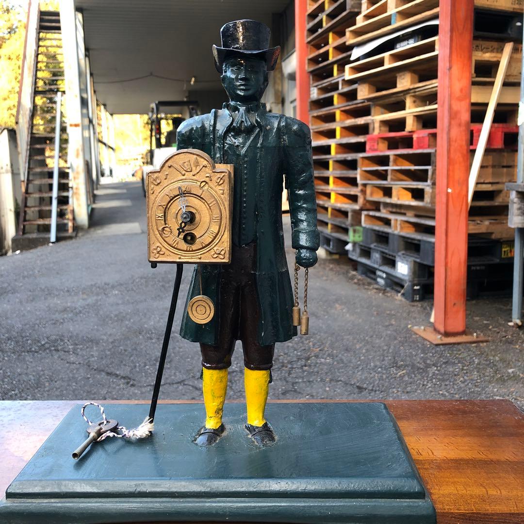 アンティーク ドイツ製　人形型手巻き時計 高さ約30cm ※ジャンク